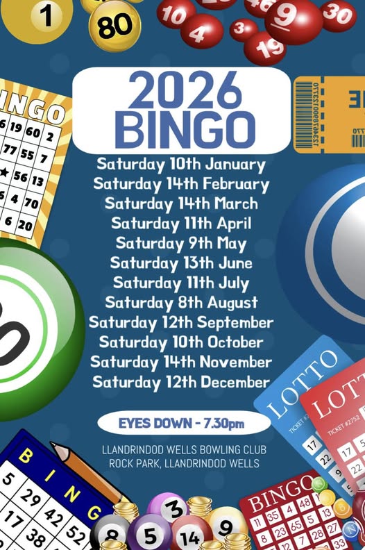 Bingo Dates at Bowls Club